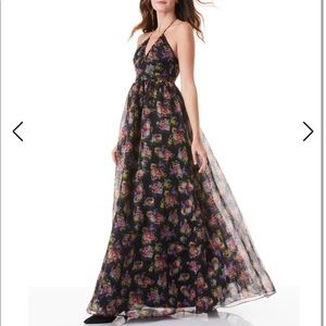 Alice and Olivia Magnolia Floral Black Dress